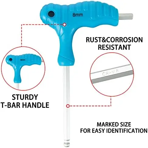 20-piece T-shaped Repair Tool Set Screwdriver Tool TPR Handle ball head Hex Key Wrench