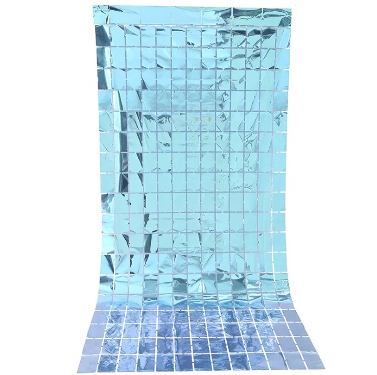 New 1*2m Party wall Decorations Photo Backdrop PET  Tinsel Metallic Fringe pastel pink tinsel gold foil curtain