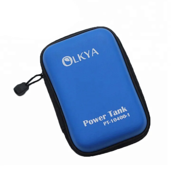 Blue PU Shockproof And Waterproof EVA Power Bank/Wall Charger Zipper Case For Mobile Phone