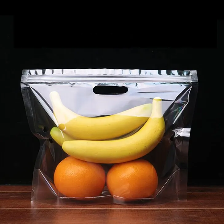 China factory supply accept custom plastic dried fruit food packaging bag grapes packaging produce bag with handle