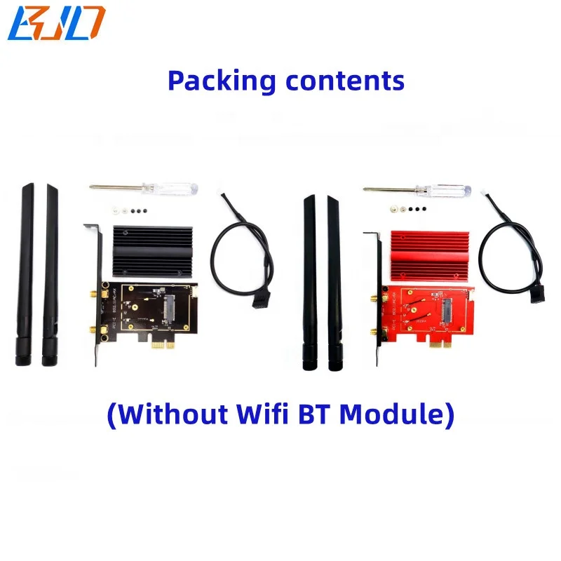Адаптер Wi-Fi BT PCIe M.2 NGFF на PCI-E 1X беспроводной адаптер с 2 антеннами 6 дБи для Intel AX210 AX200