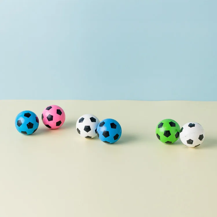 Novelty promotion gift multi-colored rubber 45mm soccer custom print bouncy balls