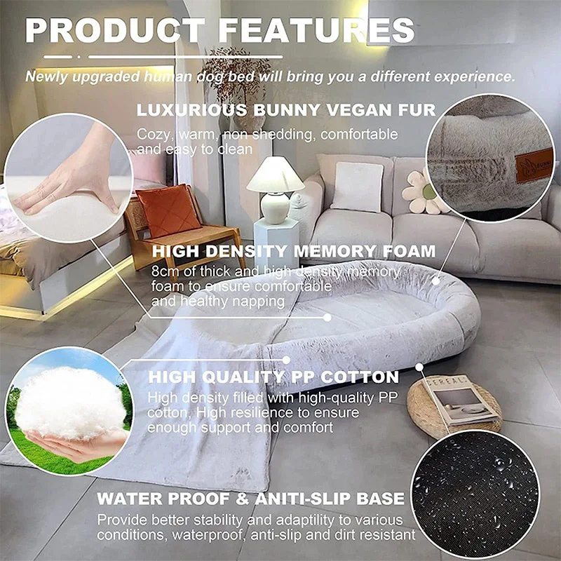 memory foam luxury human size dog bed giant large xl donut cave sofa best seller accessories dog pillow mattress bed pet product