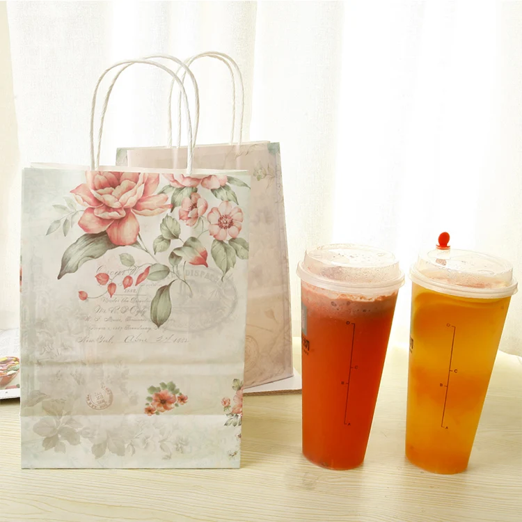 
hot seller eco-friendly machine made kraft paper carrier bag wholesales manufacturer 