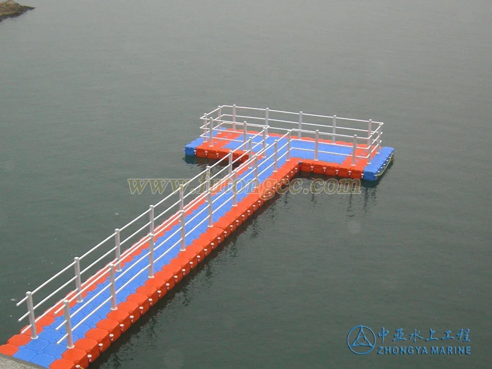 plastic HDPE floating pontoon bridge jet ski dock jetty platform