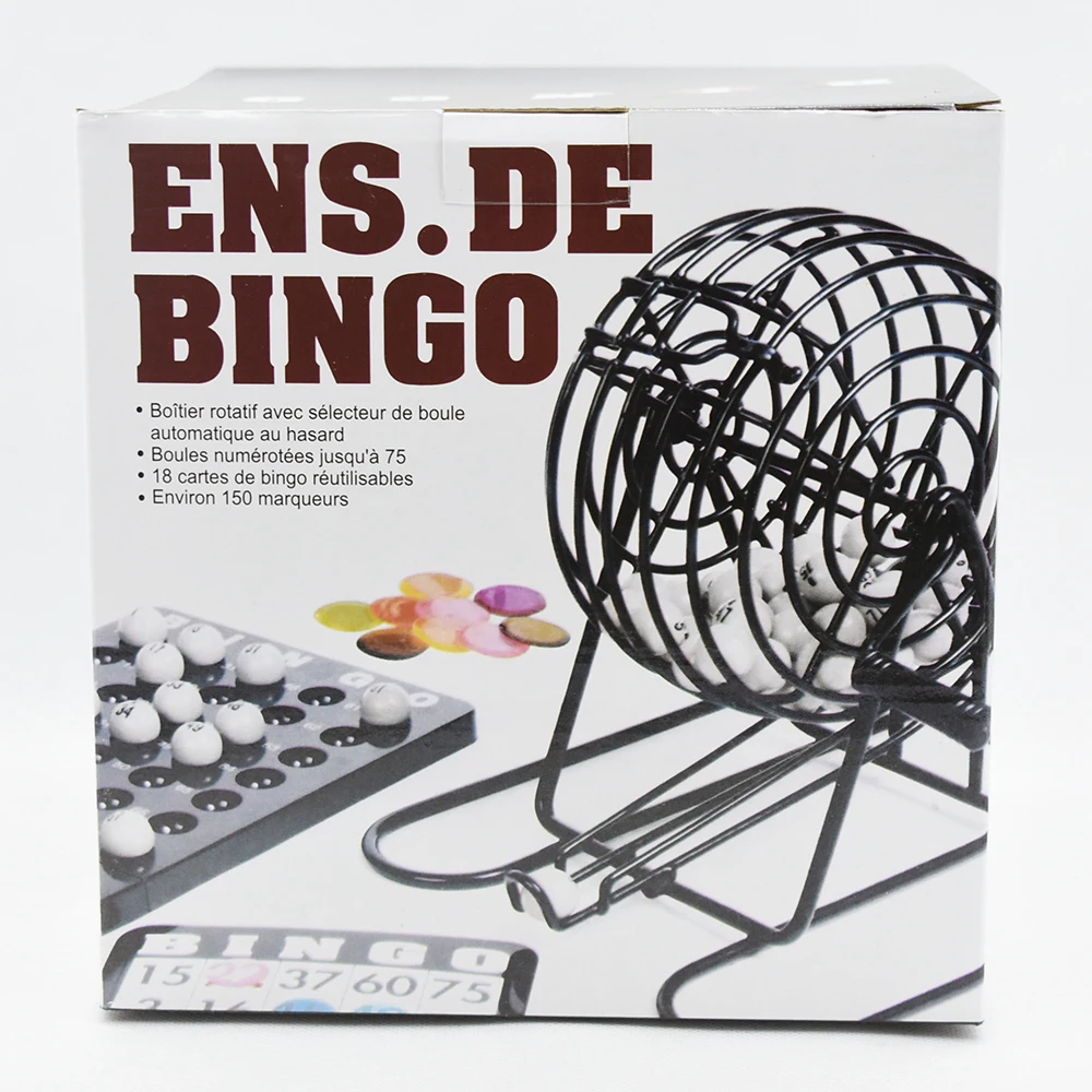 Adult drinking game iron base bingo game set with board cards