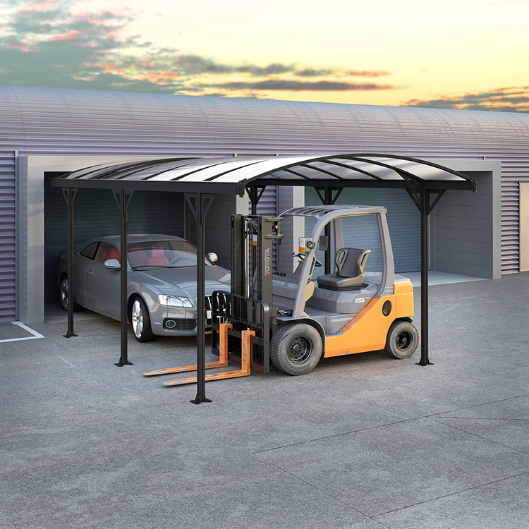high quality 19*10FT multifunctional car parking shed garage carport with Polycarbonate sheet Roofing factory