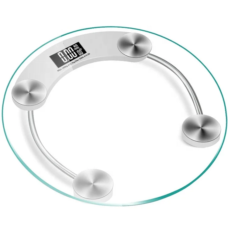 Индивидуальные стеклянные цифровые весы для тела круглые весы для ванной комнаты 5 мм без подсветки