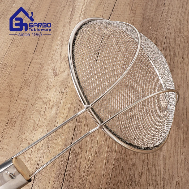Ситечко из нержавеющей стали ложки-скиммеры с длинной ручкой для домашнего приготовления пищи