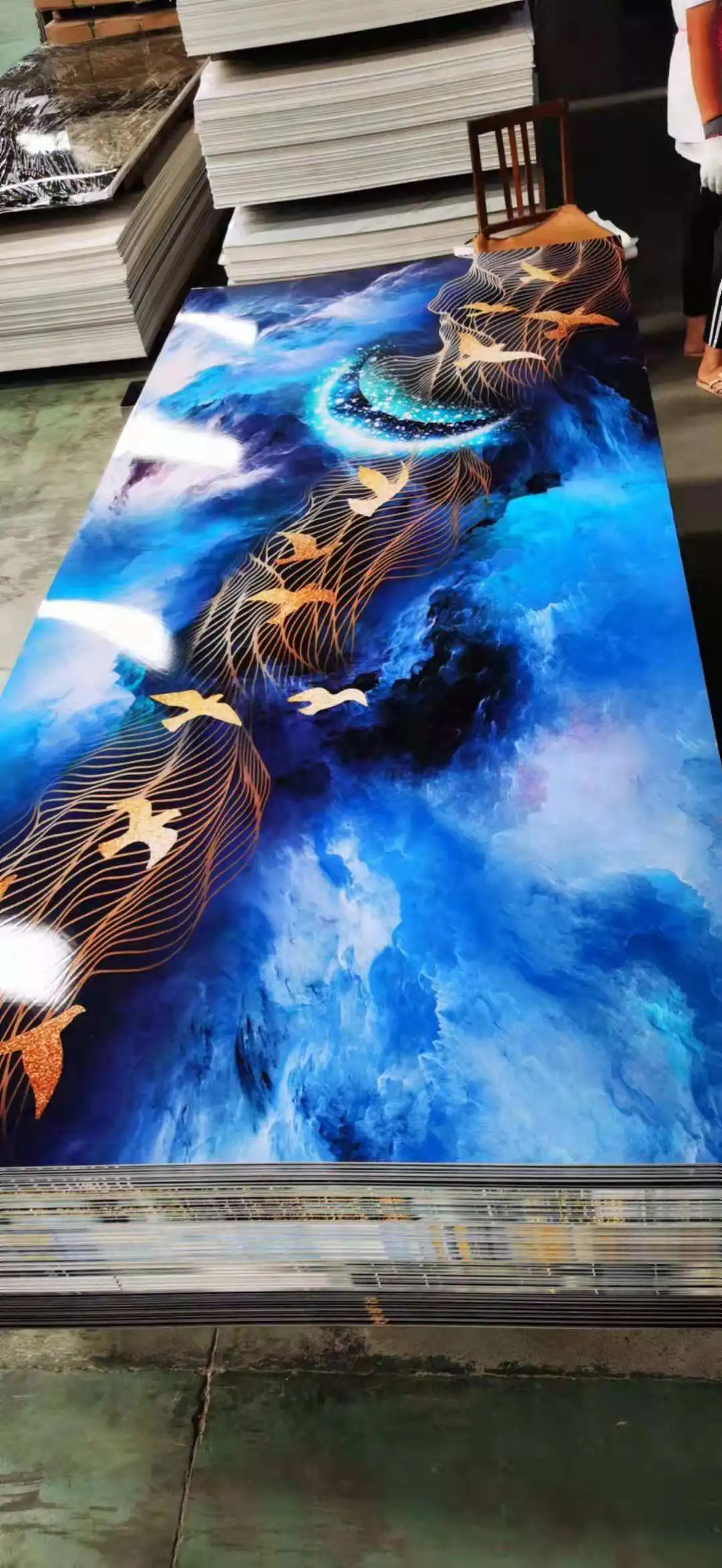 3D printing UV board background wall 3D pvc marble sheet for sale