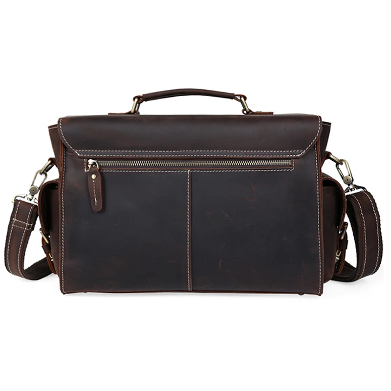 Factory Supply Wholesale Customize Mens Crazy Horse Leather Sling Shoulder Bag Briefcase Genuine Leather Camera Bag For Man