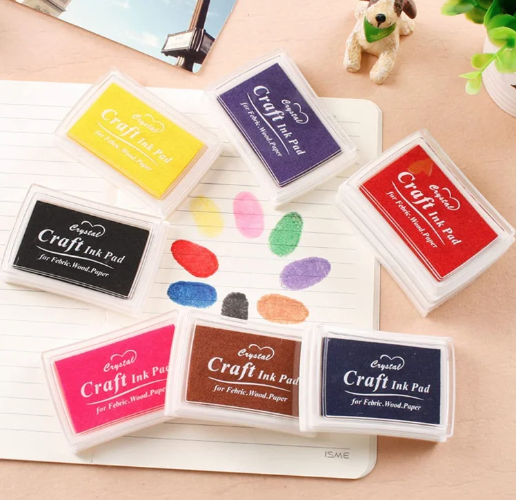 Craft ink pad washable stamp pad finger ink for rubber stamps kids DIY paper wood fabric scrapbooking stamping paint gift