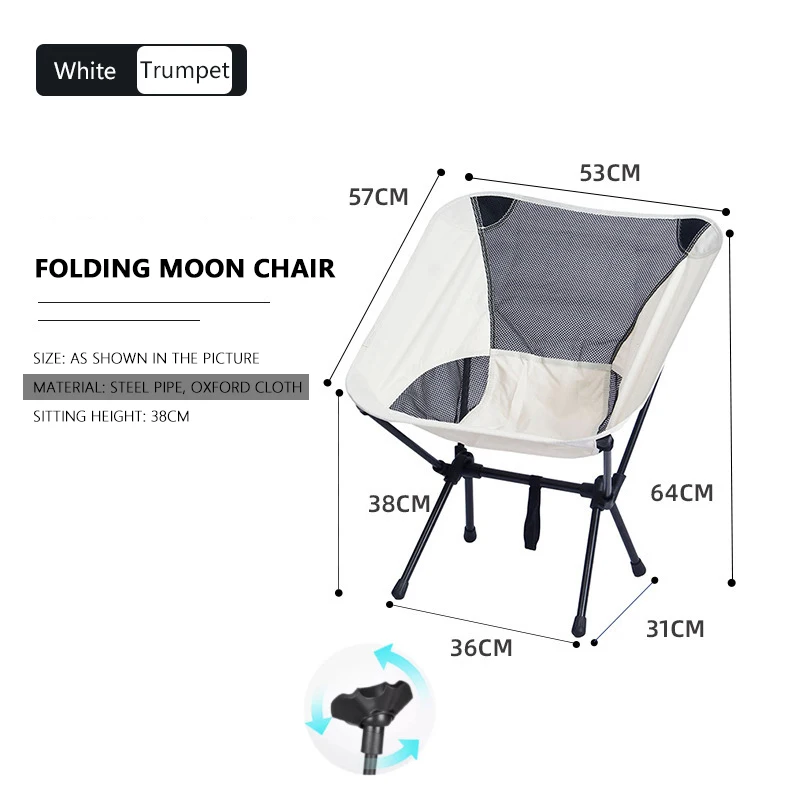 Jetshark Outdoor Breathable Moon Chair Light Portable Leisure Space Folding Fishing Beach Camping High Back Chair