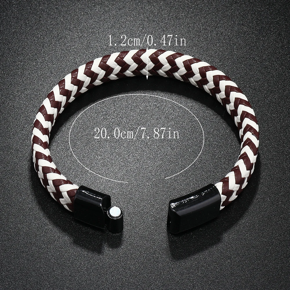 Hiphop fashion jewelry bracelets bangles magnet Clasp PU leather bracelet OEM wristband for men