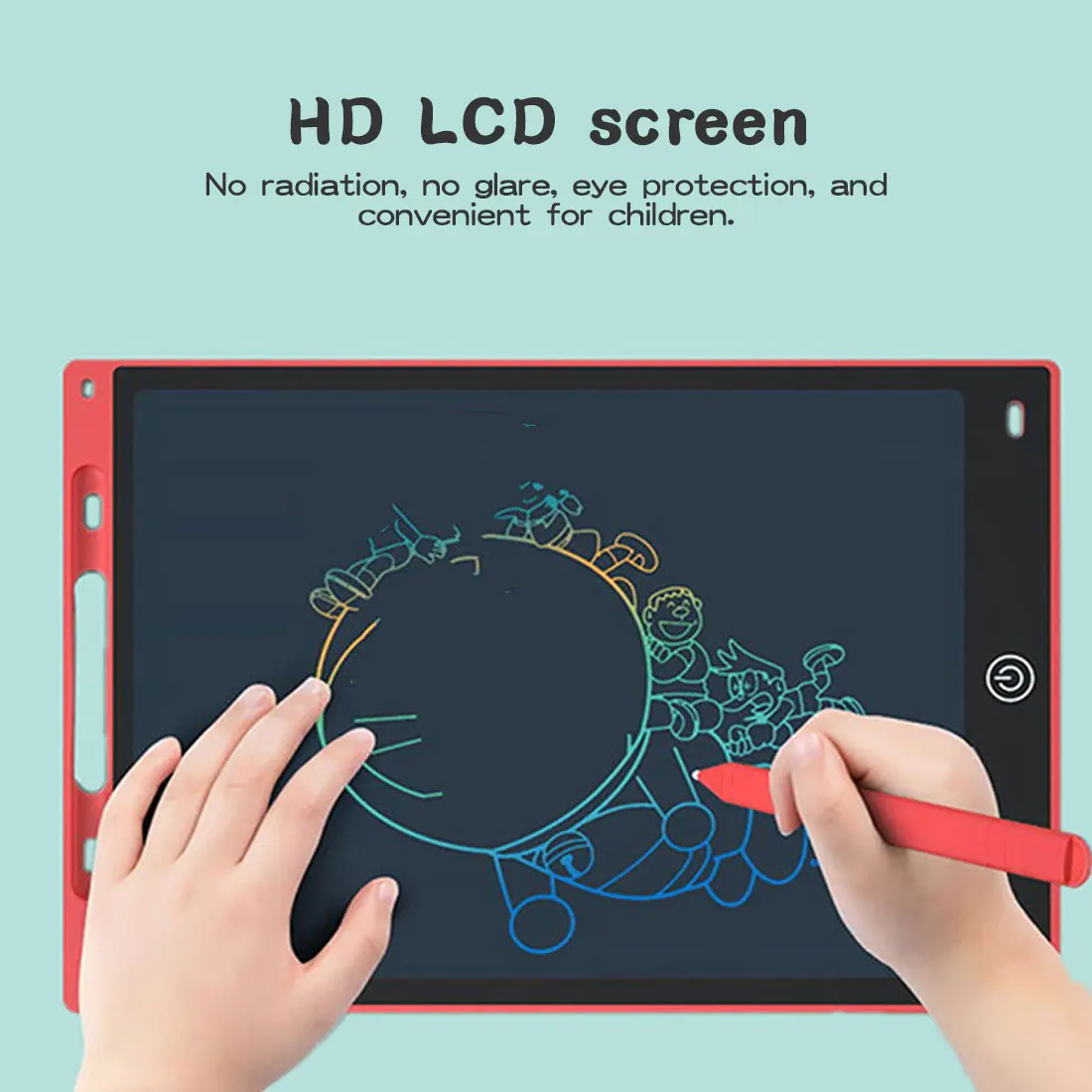 lcd writing tablet 12 inch tablet LCD screen light energy digital doodle pad erase button kids drawing board