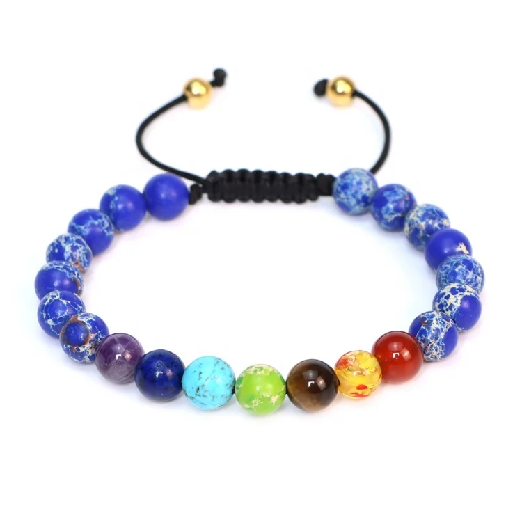 New design  Multicolor Natural Stone Adjustable Bracelet Tiger Eyes lava Emperor Stone Beads Bracelet for Men