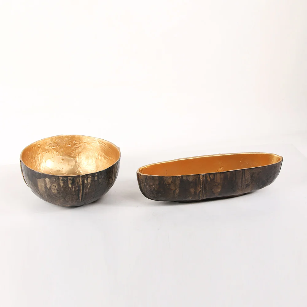 High End Custom Packaging Handmade Luxury Wholesale Accessories Home Decor Living Room Aluminium Antique Brass Metal Bowl Tray