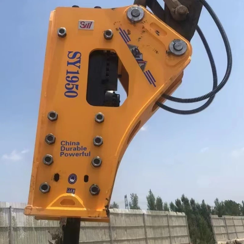 excavators use demolition hammers.Yantai  Hydraulic breaker hammer manufacturers directly sell 0.8-70 tons excavators for use.