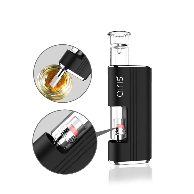 Isolated bubbler airflow quartz wax pen airistech Headbanger concentrate vaporizer dip and dab 2 in 1 two coils used