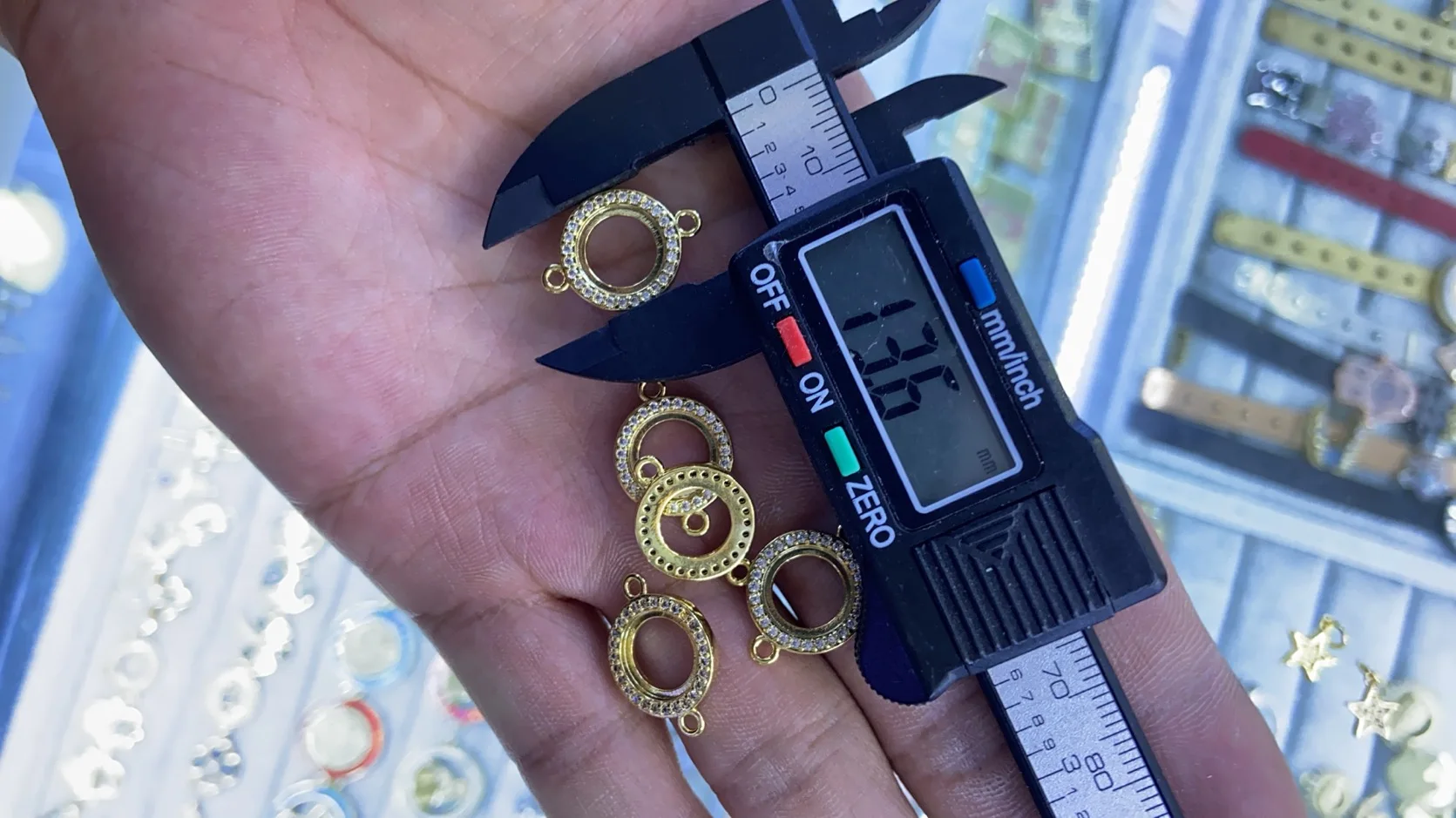  18K plated brass connector bezel 10 mm inner wild for the