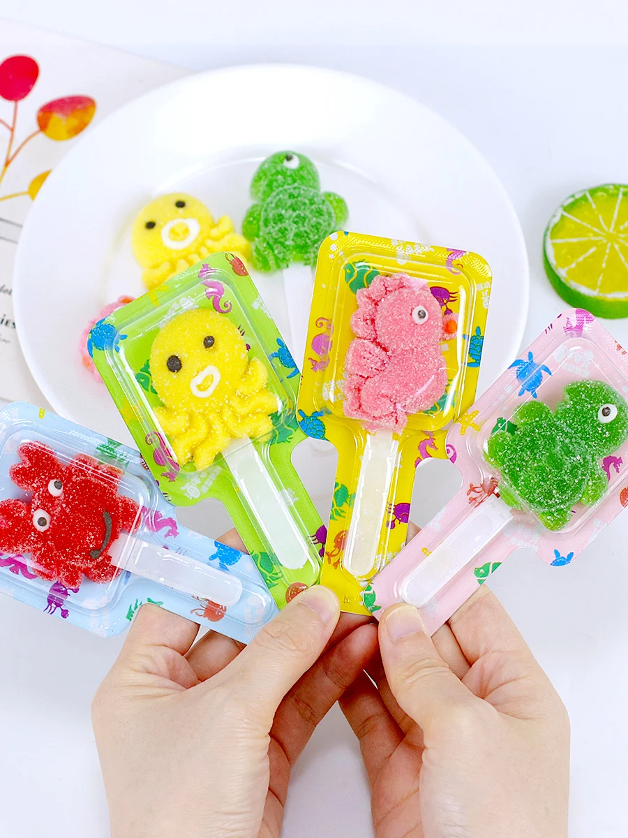 Custom Funny Turtle Crab Octopus Seahorse Seaworld Animals Gummy Jelly Candy For Kids