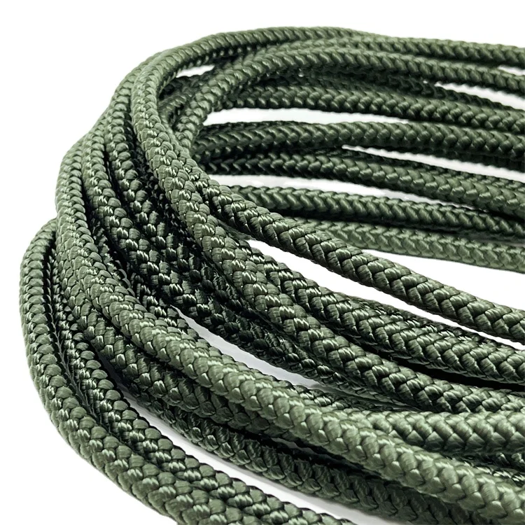 High Tension Nylon Rope Double Braided Customized Olive Green Nylon Braid Rope Solid Braid Core
