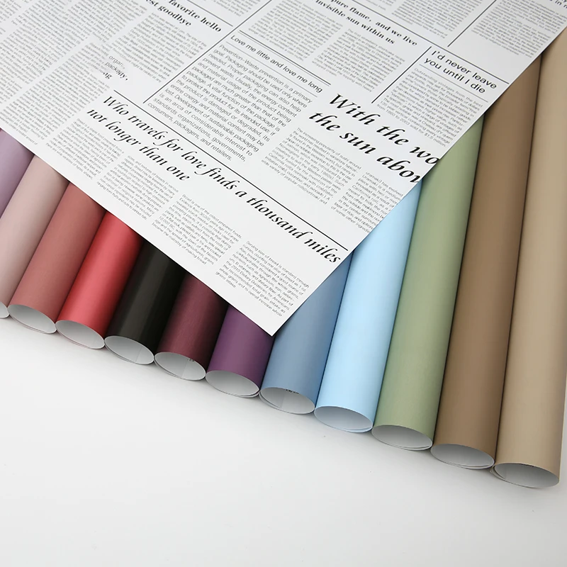 Newly style flower Kraft paper wrapping letter printed biodegradable wrapping paper for flower