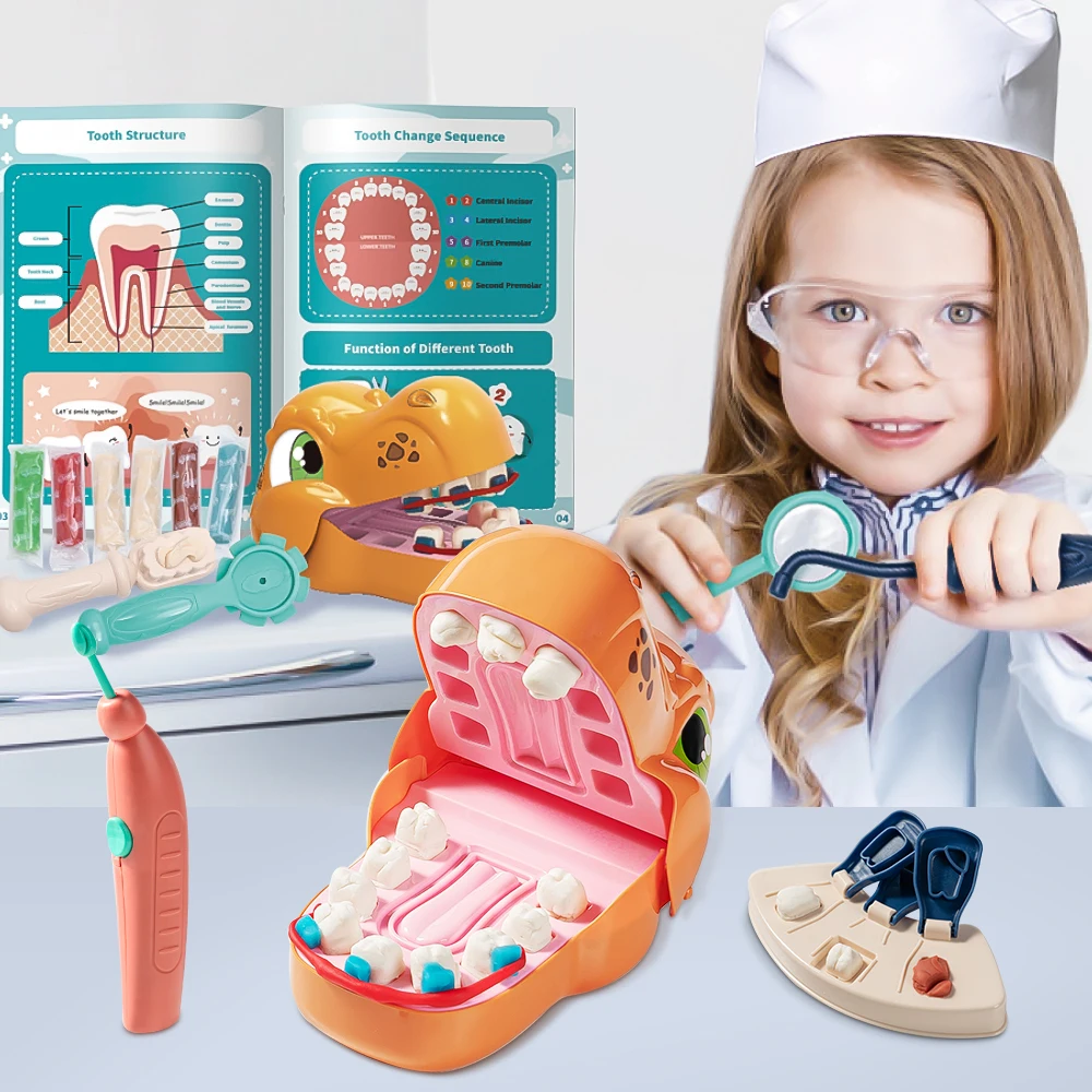 Banatoy Dentist Toys Orthodontic and Role Play 2 in 1 Dental Office Toy Set 16PCS Pretend Play Doctor Toys for Kids