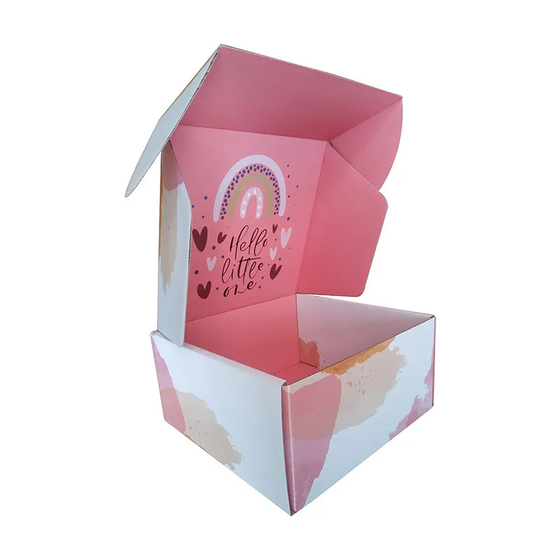 
Custom logo printing corrugated shipping box cosmetic box package clothing packed box 