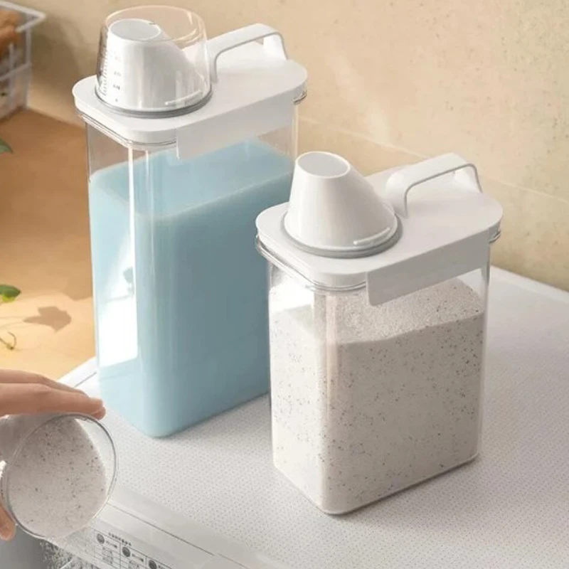 4Lbs Rice Storage Container with Measuring Cup Household Sealed Metering Rice Bucket