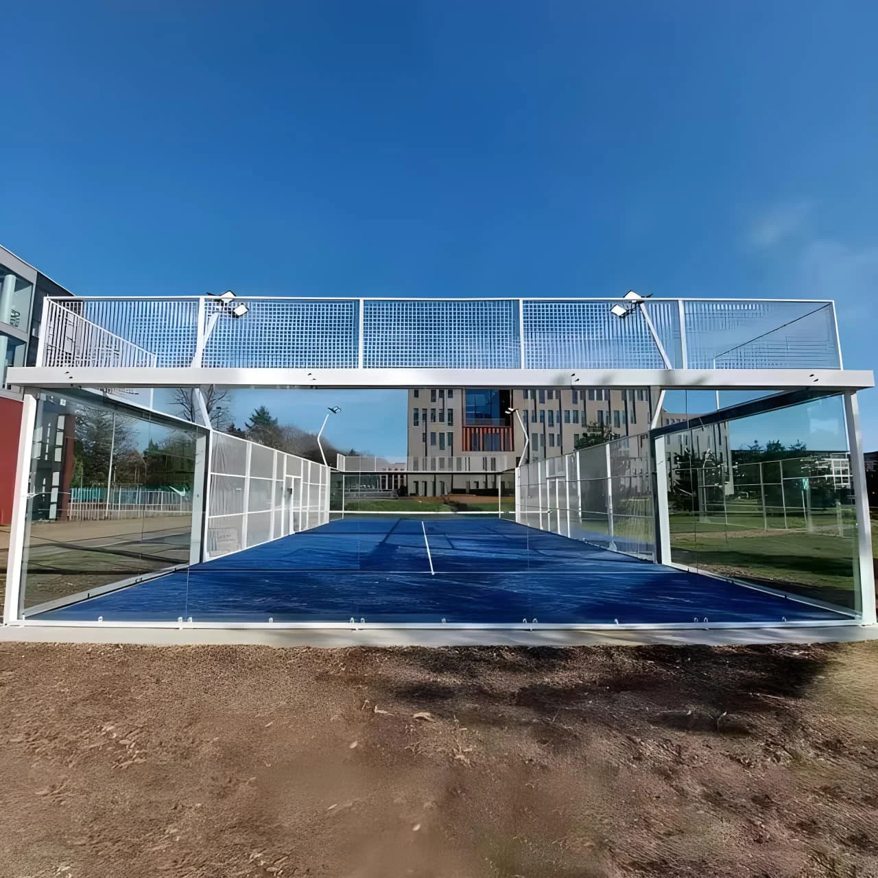 ZRG Custom Logo 10*20m 1V1 Outdoor Sports Padel Tennis Court Professional 12mm Explosion-Proof Tempered Glass