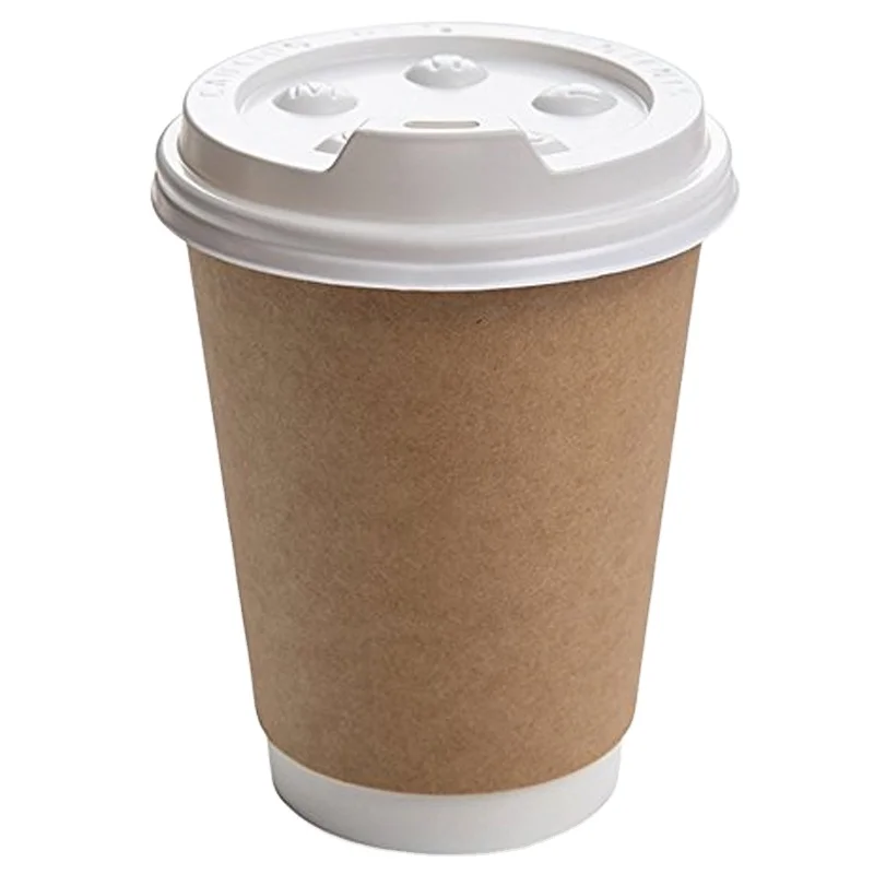 Wholesale Disposable  plain cardboard double wall paper coffee carton cup for coffee in cardboard