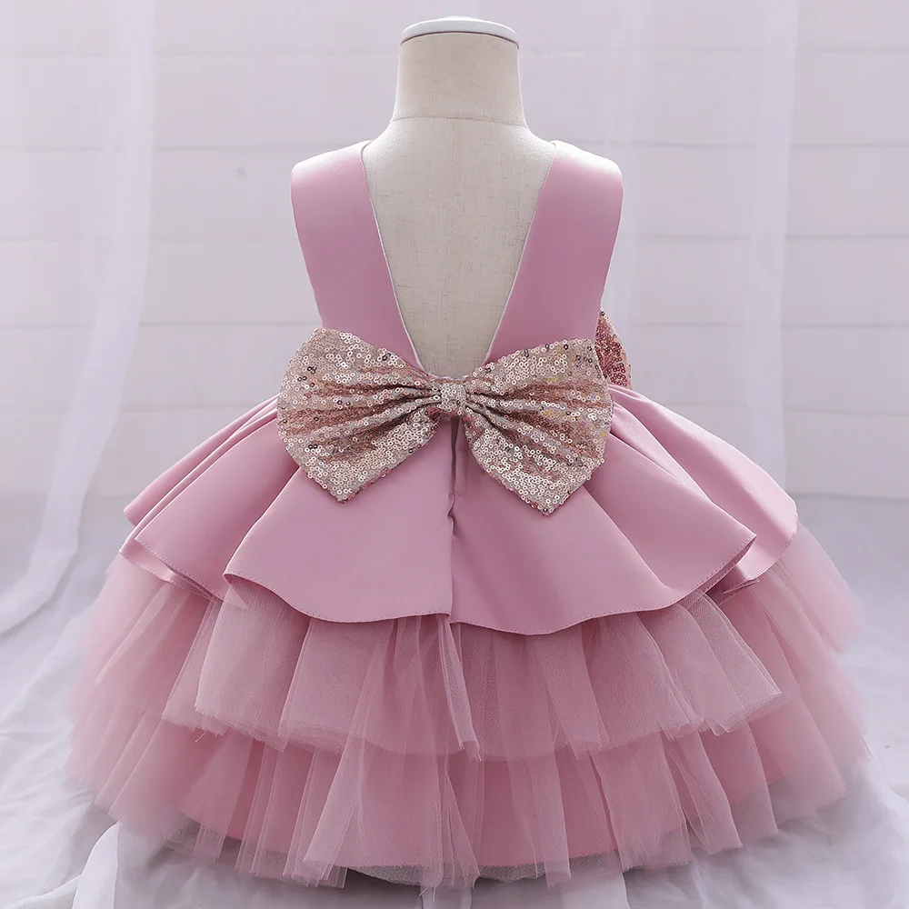 Baby Dresses Kids Gown Clothing Birthday Pageant Party Sleeveless Embroidery Formal Bow Lace Baby Dress Flower Girl Dress