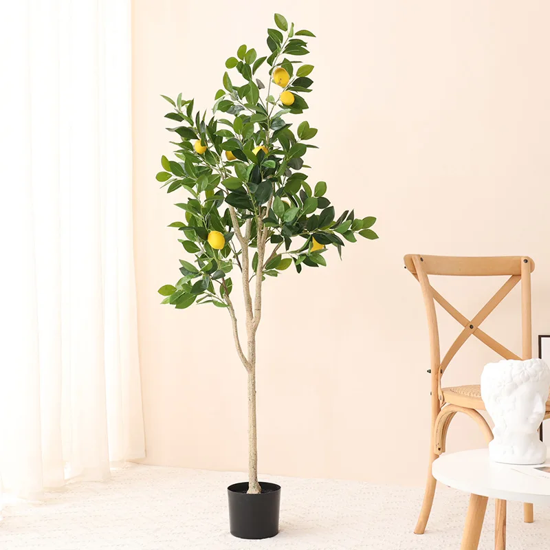 Home Decorations Realistic 1.5M Height Artificial Fruit Plant Ornamental  Bonsai Lemon Tree