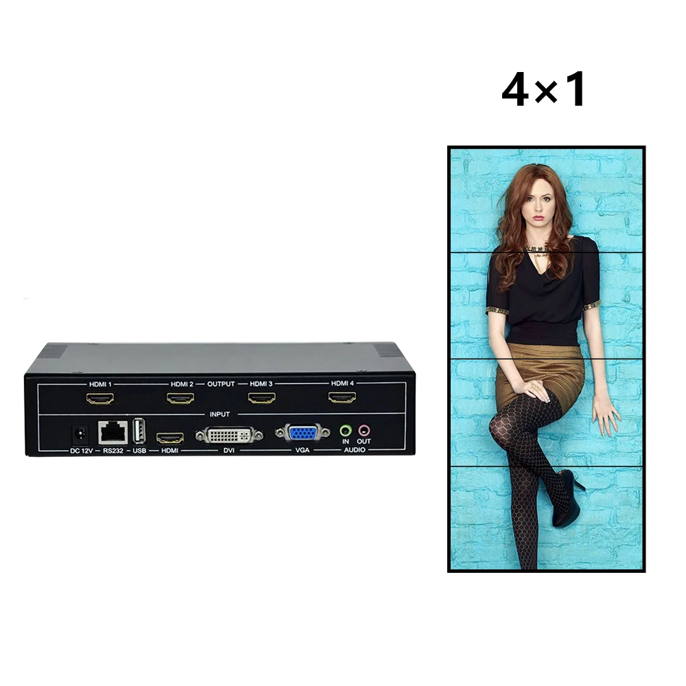 video wall controller 1X2 1x3 1x4 2x2  2x3 3x3 USB VGA HDM I DVI TV video wall controller