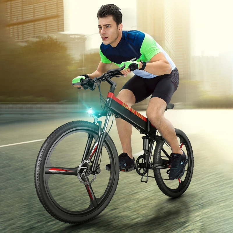 Brusshless Motor Full Shockingproof Frame Full Suspension Carbon Ce Aluminum Alloy Magnesium Alloy 26 Inch 1 Set Black and Red