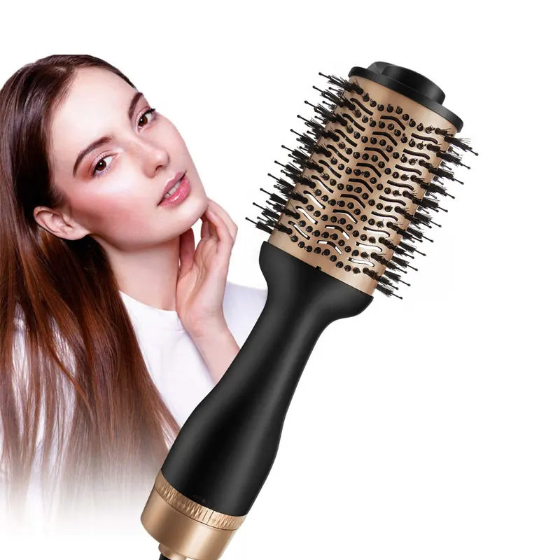 Multifunctional Salon Gold Hair Blow Dryer One Step Volumizer Styler Rotating Hot Air Brush