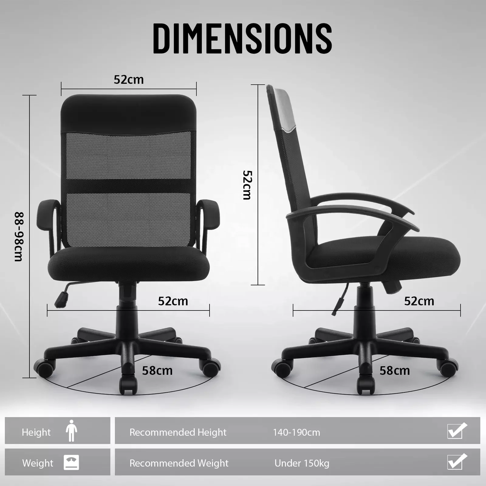 Cheap Black Breathable Mesh Chairs Height Adjustable Mid Back Pc Task Rocking Swivel Desk Computer Chair for Office Meeting Room