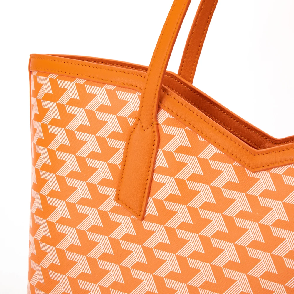 High Quality Custom Logo Luxury Tote Bags Leather Canvas Coated Printing Handbag for Women Large Shopping Bag Office Lady Purse