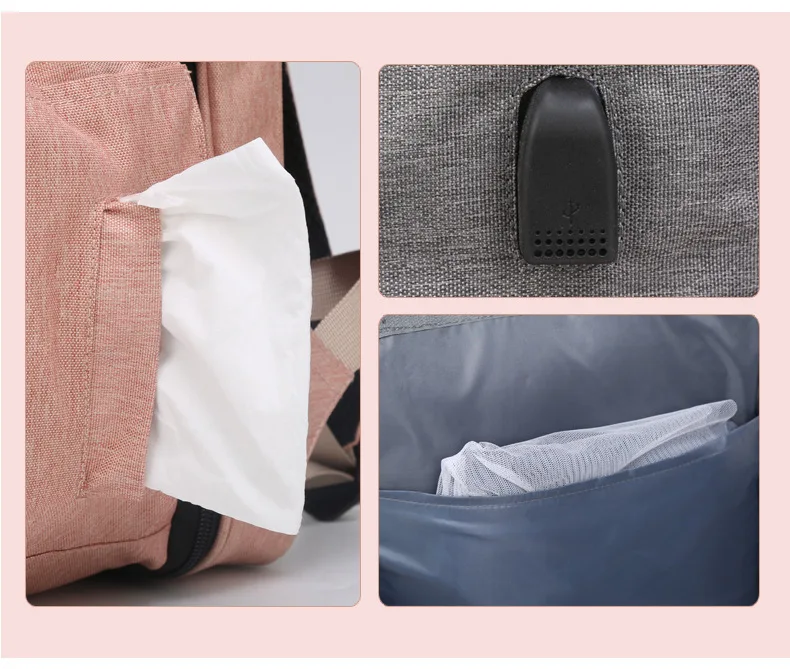 Лидер продаж, противомоскитная сетка, индивидуальный рюкзак для мамы, водонепроницаемые большие складные Изолированные сумки для детских подгузников с подставкой для переодевания