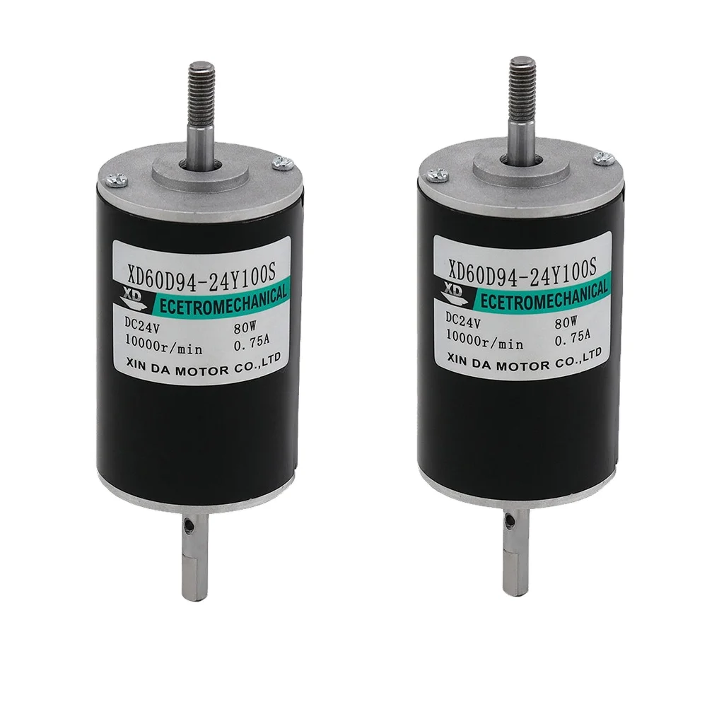 XD-12V/24V 5000-10000RPM DC high-speed motor,, reversible speed control, dual output shaft.