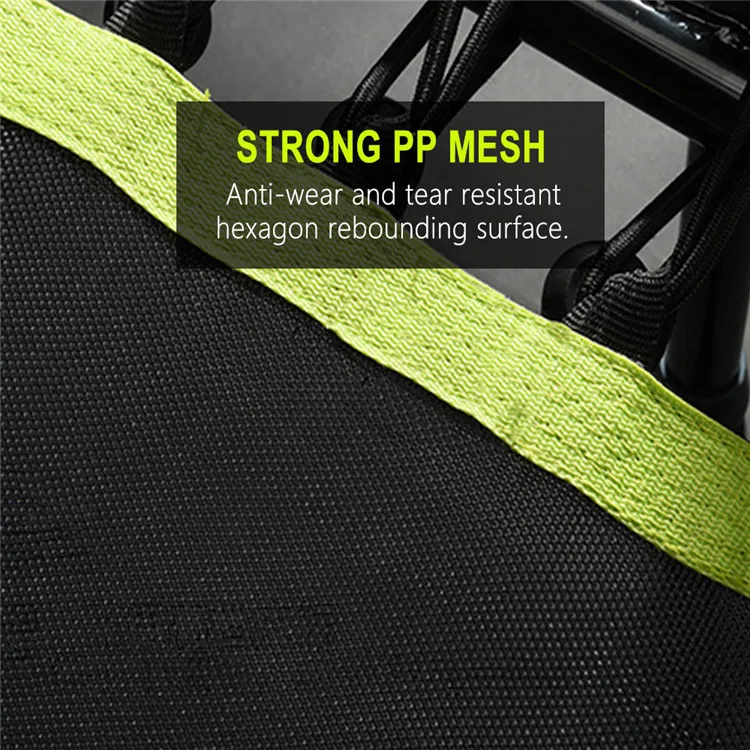 onetwofit quality factory price Hexagonal elastic rope commercial model with armrest ultra-quiet bounce bed  Fitness Trampoline