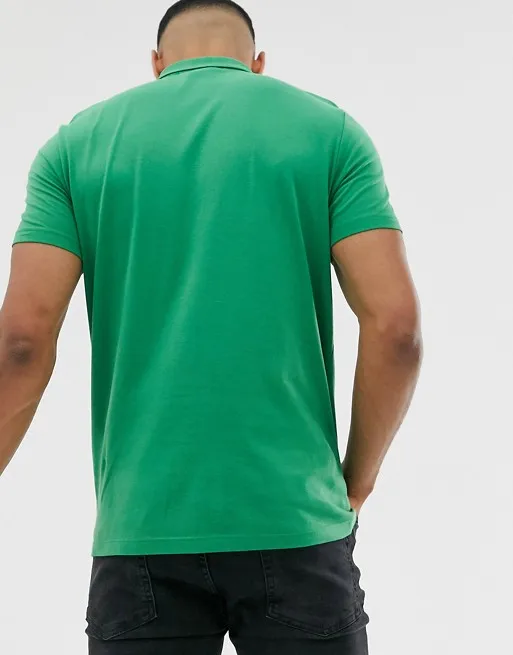 Custom Leisure Design 95%Cotton 5%Elastane Blank Green with Zip Placket T-Shirt Polo
