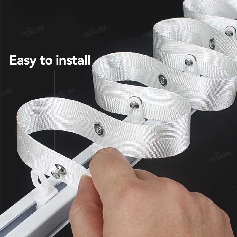IKSUN Curtain Accessories S Fold Curtain Track Runners Strings Hanging Hooks S Wave Ripple Fold Curtain Track Runner