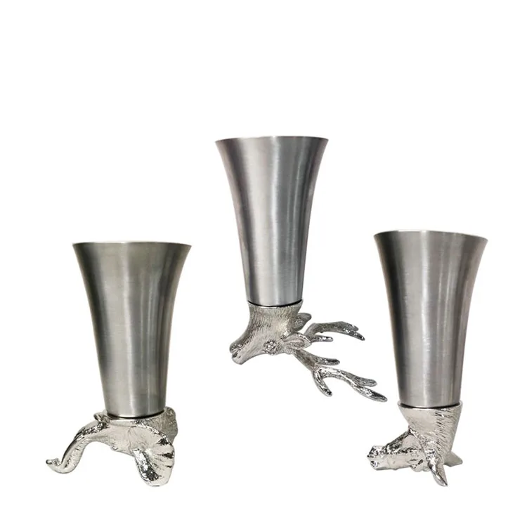 Hot sale luxurious gin whiskey vodka wine cup shot glass stainless steel glass shot