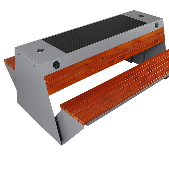 Solar Garden Bench Charger Wifi Bluetooth Audio Modern Smart Charging Bench Outdoor Solar Bench
