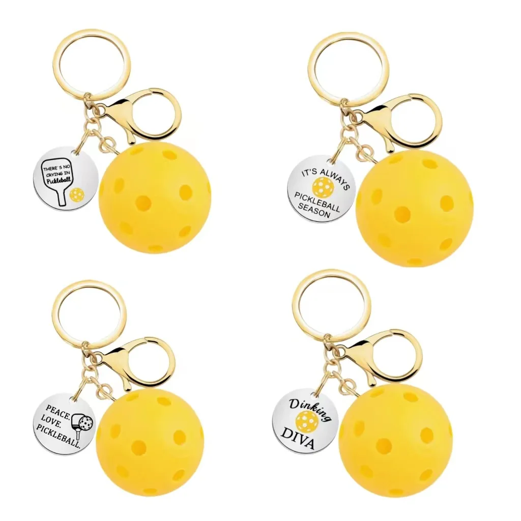 hot sale key ring sports small gifts outdoor fitness key chain hanging Pickleball keychain
