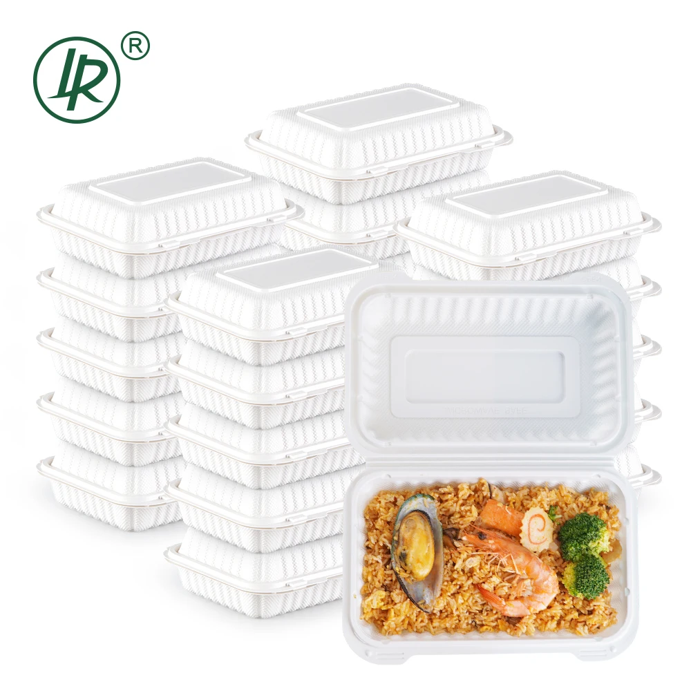 Restaurant Takeaway Packaging Food Box Hinged Lid Clamshell Plastic Disposable Food Containers