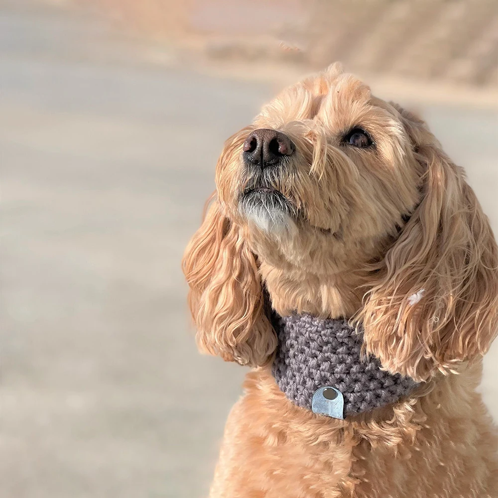 Qiqu Pet Supplies Custom New Designer Dog Scarf puppy Bandana Dog Snood Knit Infinity Pet Bandana Apparel accessories for dogs