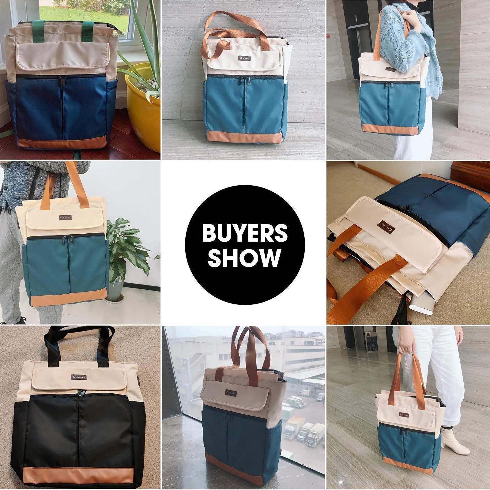 Convertible Tote Daypack Laptop Backpack College School Travel multifunctional waterproof Casual Bag Fits 15.6 Inch Laptop